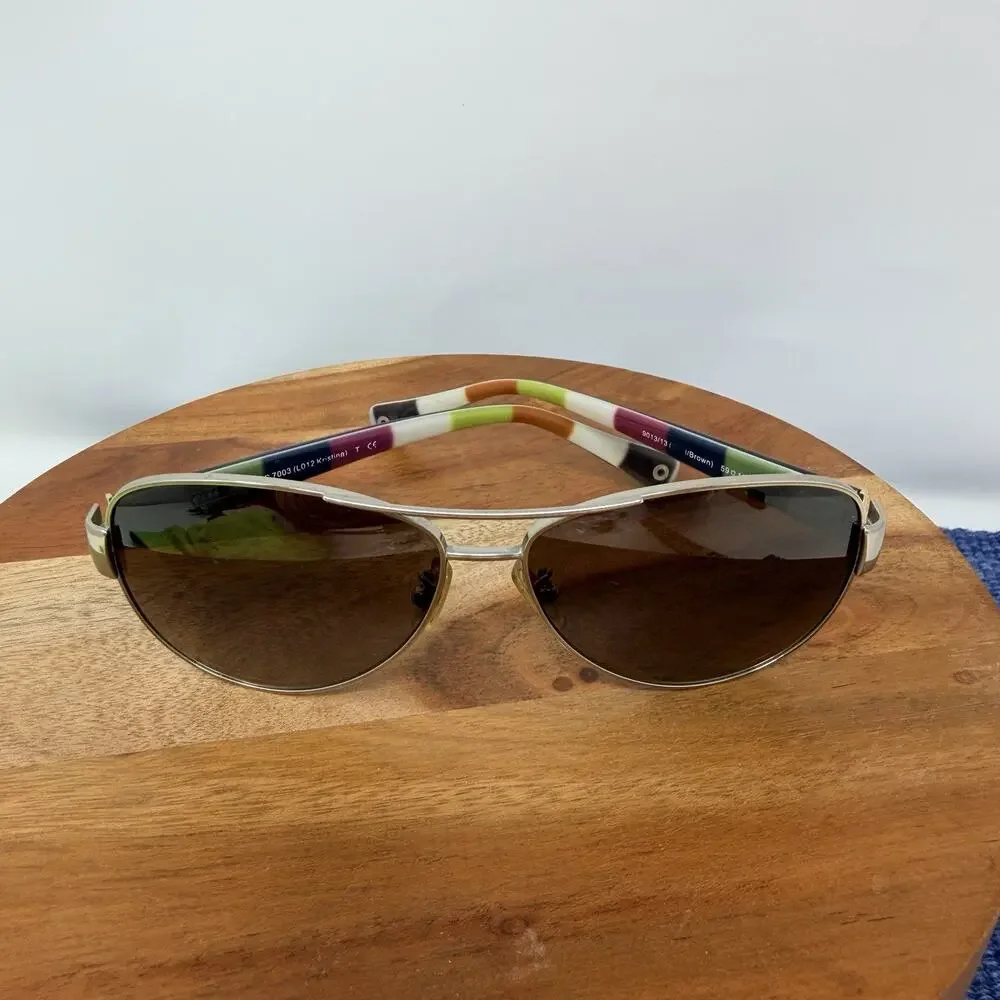 Coach HC7003 Kristina Silver Metal Gray Aviator Sunglasses Frames Only